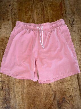 Hollister Coral Pink Elastic Waist Swim Shorts